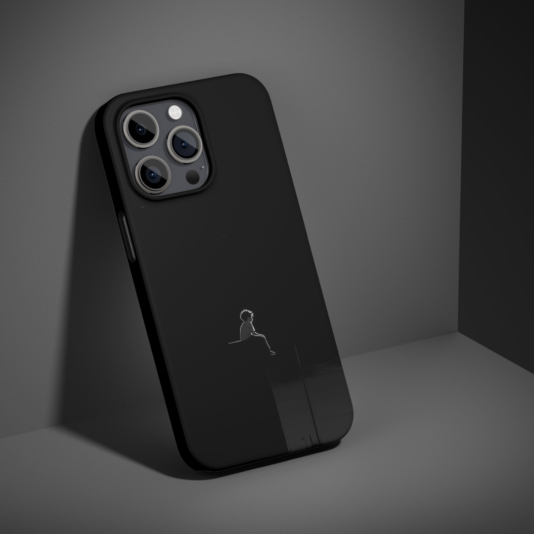 Minimalist Lonely Boy Black Aesthetic Phone Case – Unique Cases